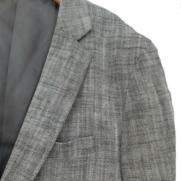 Paul Jones Mens Blazer Sport Coat Jacket Large Gray Two Front Button Linen Blend - Picture 4 of 15